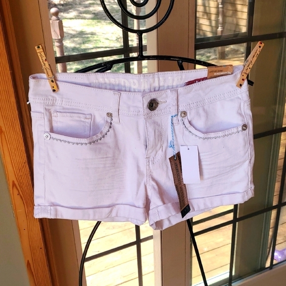 Hydraulic Pants - Hydraulic White Embellished Denim Women's Sz. 9/10 Shorts w Pockets